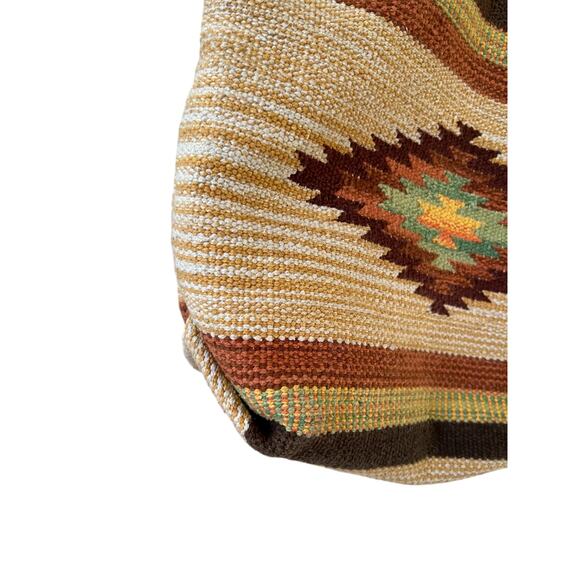 Joy Susan Southwestern Aztec Woven Shoulder Bag Leather Trim - Picture 2 of 7